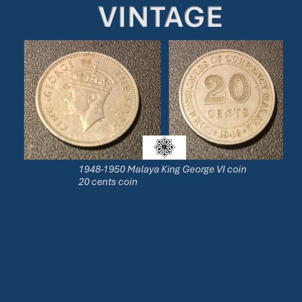 1948-1950 King George Sixth 20 cent coin (Vintage)